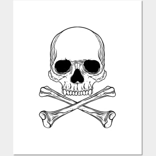 Cross bones and skull Posters and Art